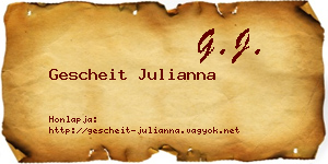 Gescheit Julianna névjegykártya